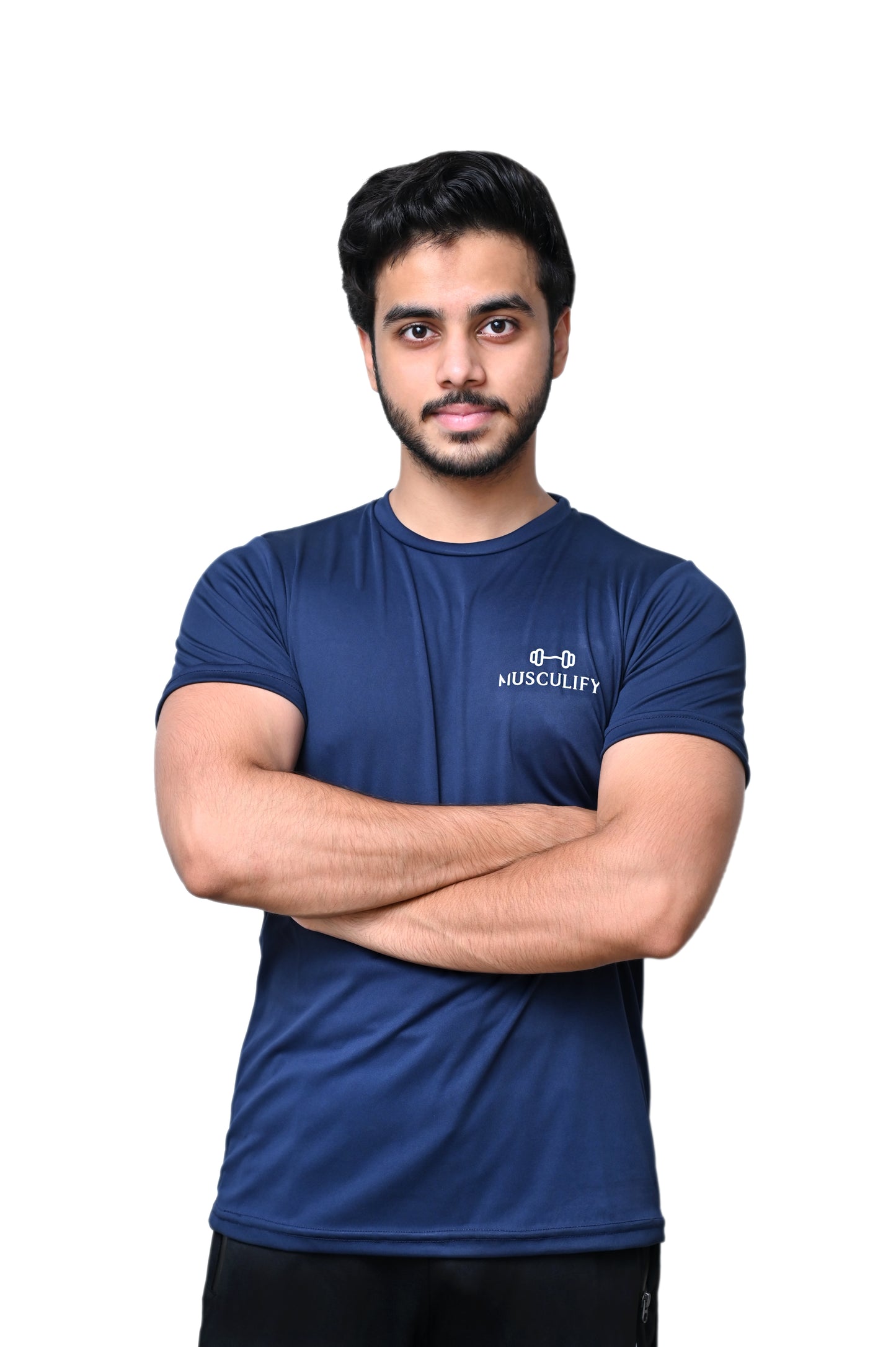 PLAIN NAVY ROUND NECK DRY T-SHIRT (MENS)