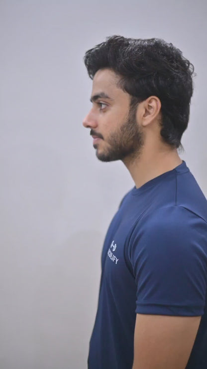 PLAIN NAVY ROUND NECK DRY T-SHIRT (MENS)